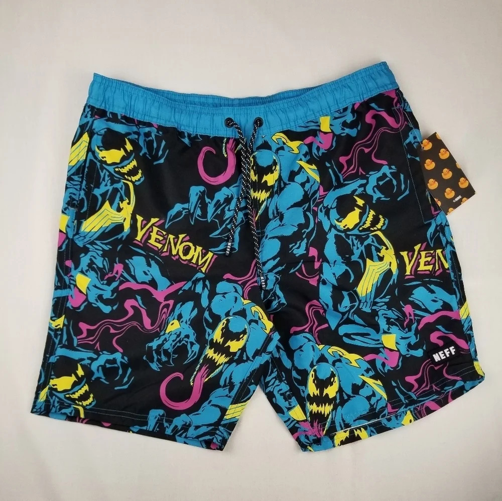 Marvel × Neff Venom Print Board Shorts.